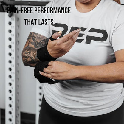 REP Wrist Wraps Weightlifting Support | Adjustable Strap | Gym Gymnastics Accessories | Men Women Fitness Training Powerlifting Gear | Strength Workout | Lifting Gloves | Bench Press Bands, Black