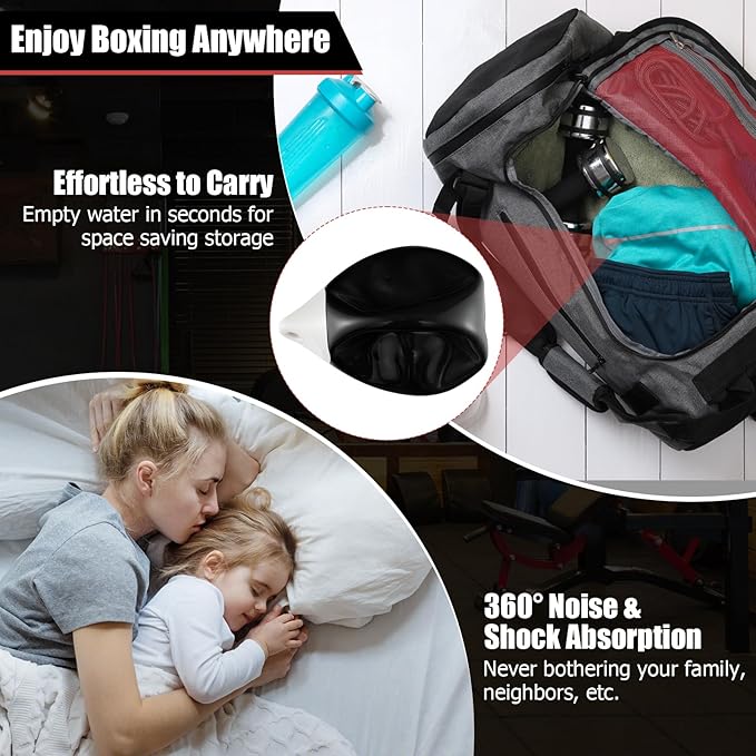 GYMAX Punching Bag, Water Aqua Bag w/Water Injector & Hanging Accessories, Folding Heavy Duty Boxing Bag for Home Gym, Boxing Training Equipment for Adults