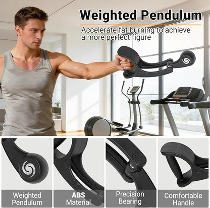 Arm Workout for Men and Women Weighted Ropeless Battle Rope for Home Gym Arm Trainer Workout Fitness Equipment 360° Hand-Crank Forearm Trainer for Full-Body HIIT, Low-Impact Aerobic Training