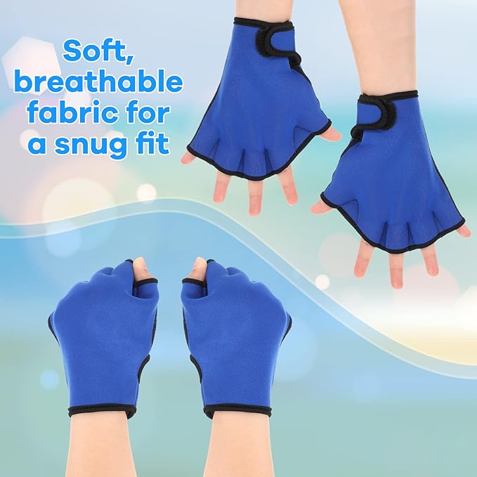 Junkin 6 Pairs Swimming Aquatic Gloves Webbed Swim Gloves Training Fitness Water Resistance Gloves Swim Gloves Nylon Gloves for Swimming Diving Water Aquatic Fitness Exercise