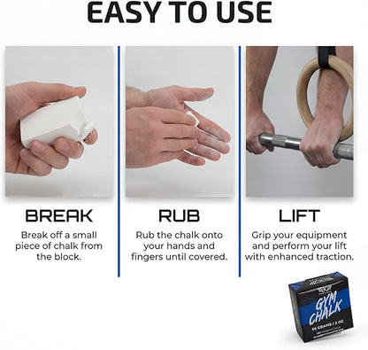 WARM BODY COLD MIND Sport Chalk Block - Gym Chalk for Weightlifting - Moisture-Absorbing Magnesium Carbonate - Gymnastics Hand Grip