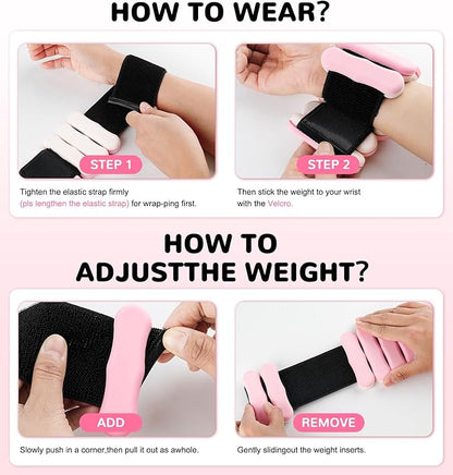 Wrist Ankle Weights for Women Men, Leg Arm Wrist Weights Bangles 1lb*2 2lb*2 Wearable Weights Pilates Weighted Bracelet for Strength Training Walking Swimming Yoga Physical Therapy