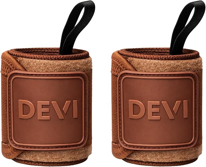 Wrist Wraps for Weightlifting 18" with Thumb Loop- Professional Quality, Best Wrist Support Wraps for Gym, Powerlifting Competition, Bodybuilding, Strength Training, Curls & Dips, Bench Press- Men and Women (Pair) DEVI