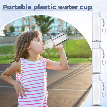 Nuogo 20 Pcs Water Bottles Bulk 17 oz Plastic Sports Water Bottles for Kids Adults Reusable Leak Proof Portable Large Drinking Cups for School Outdoor Gym Travel Fitness(White)