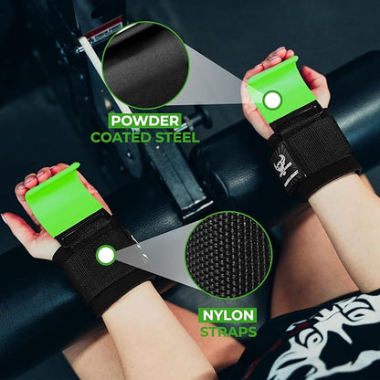 BEAST RAGE Workout Hooks for Men, Durable Coated Grip Gym Straps for Weightlifting Wrist Wraps Training Weight Lifting Strength Fitness Bodybuilding Anti Slip Women Hook Exercise