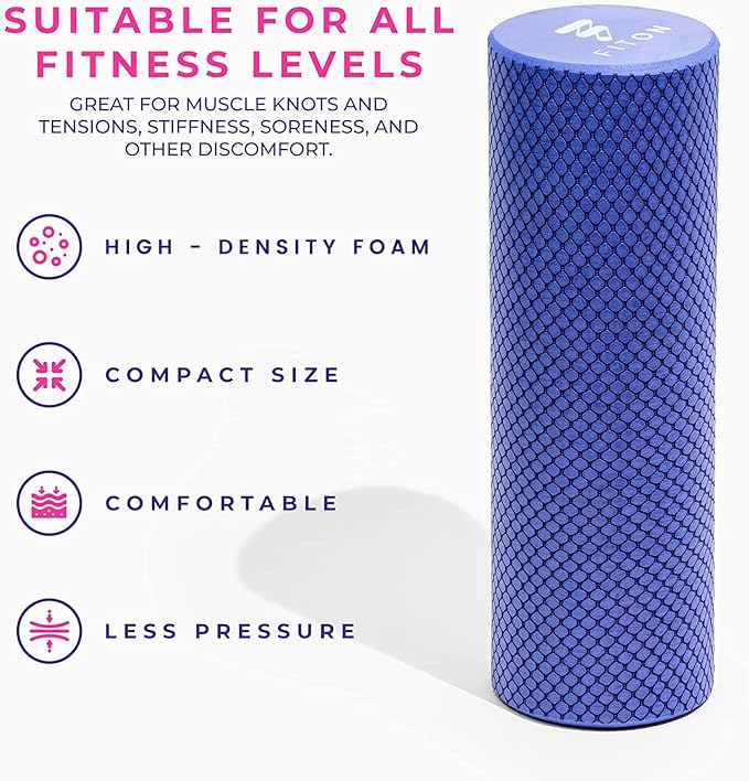 FitOn - 12"x4" Travel Sized Recovery Roller & Sculpt Resistance Bands Bundle - Workout Equipment Set for Gym and Home Exercise - Workout with Non-Slip Exercise Bands & Durable Foam Roller Set