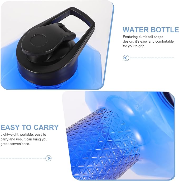 Large Capacity Sports Water Bottle with Hinged Cap and Silicone Seal, Blue Fitness Water Kettle for Running and Outdoor Exercise
