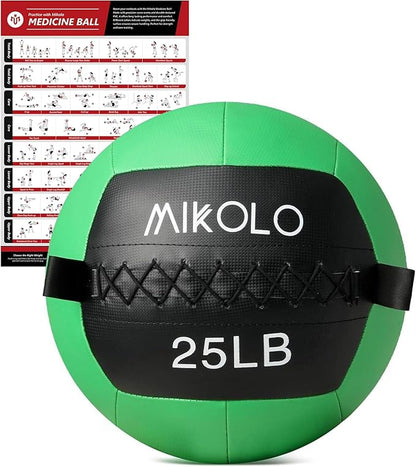 Mikolo Medicine Ball, Wall Ball,Soft Medicine Ball Set,Slam Ball for Core Training, Strength Workouts -Multi-Weight 10lbs 20lbs Exercise Balls for Home Gym, Functional Fitness (10/15/20/25LB)