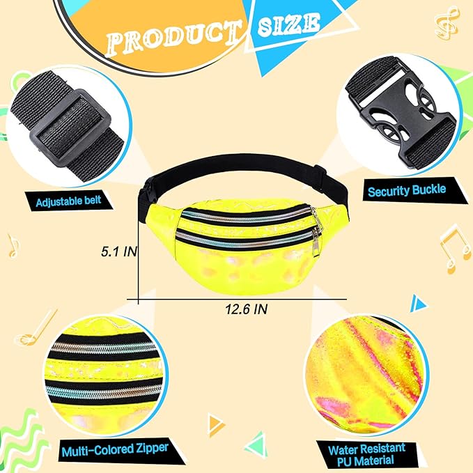 80s Neon Workout Costume Accessories Set 10 PCS Leg Warmers for Women 80s Headband Wristband Fanny Pack for Yoga Running