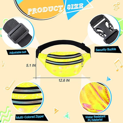 80s Neon Workout Costume Accessories Set 10 PCS Leg Warmers for Women 80s Headband Wristband Fanny Pack for Yoga Running