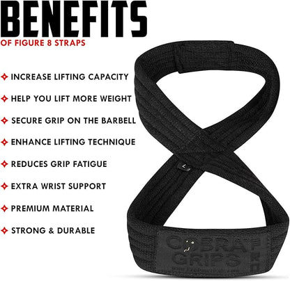 Deadlift Straps Figure 8 Loop Lifting Straps The #1 Choice for Power Lifters weightlifters workout Enthusiasts