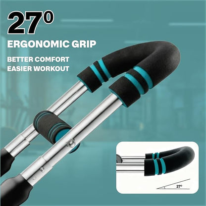 PRIMEFLOW Power Twister Bar – Adjustable 40/50/60KG Chest Expander Arm Exerciser with Heavy‑Duty Spring & Non‑Slip Handles for Upper Body Workout