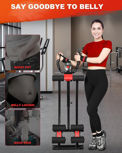 GIKPAL Ab Machine, Ab Workout Equipment for Women, Adjustable Ab Trainer Machine for Stomach Workout at Home Gym, Ab Crunch Abdominal Exercise Equipment (Black (Dual Slider))