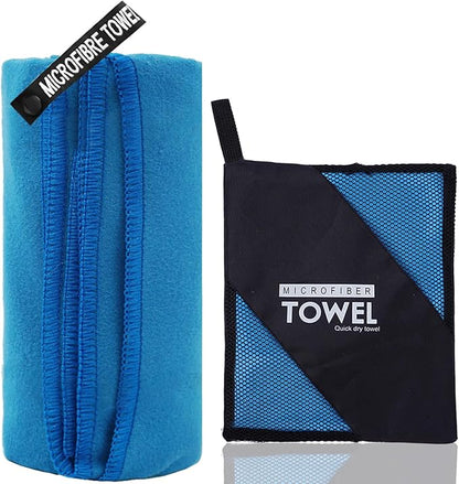 Microfiber Travel Towel, Soft Lightweight Quick Dry Towel, Super Absorbent Compact Travel & Sports & Beach Towels for Camping, Backpack, Gym, Swimming, Yoga, Hiking (XS:12"×24" -Deep Blue)