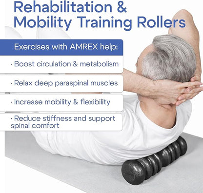 Track Spine Roller & Back Stretcher – Firm Deep Tissue Tool for Myofascial Release, Spinal Decompression, Posture Alignment & Muscle Recovery
