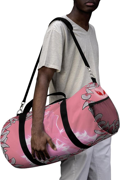 Anime Gym Bag for Women Men - Large Capacity Waterproof Workout Fitness Travel Sports Bags Fashion Street Camping ExpandaCLe Carry On Duffle Bag For Couple (Pink Flaminggo) PTY