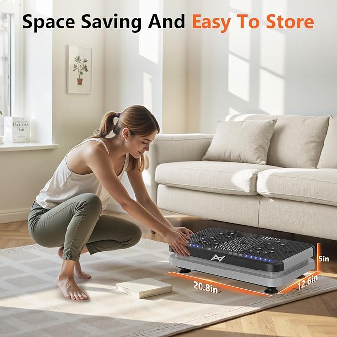 AXV Vibration Plate Fitness Platform Exercise Machine Vibrating Shaking Full Body Shaker Workout Vibrate Stand Shake Board Sport Gym for Weight Loss Fat Burner for Women Men