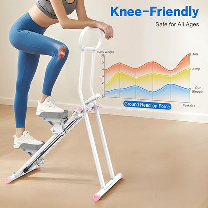 HXD-ERGO Stair Stepper for Home, New Version 6 Adjustable Resistance Vertical Climber Cardio Exercise Machine, Folding Stair Climber for Full Body Workout with Adjustable Handlebar
