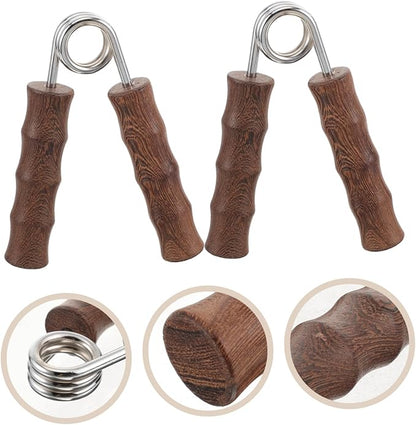 1pair Wooden Hand Gripper Kit Fitness Arm Strength Trainer Non-skid Grip for Home Gym Hand Exerciser for Strengthening Fingers Forearms for Workout Enthusiasts