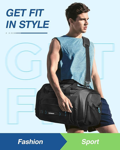 BAGSMART 4-IN-1 Gym Bag for Women Men, TSA Lightweight Duffle Bag for Travel with Shoe Compartment & Wet Pocket, 22L/30L/38L Tactical Backpack with 40oz Water Bottle Holder