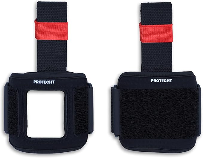 PROTECHT Lifting Wrist Straps for Weightlifting with Smartwatch, Bodybuilding, Powerlifting, Strength Training - Lifting with Apple Watch - Padded with Cotton Strap and Wrist Support for Hard Pull