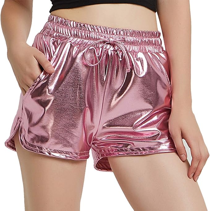Perfashion Women's Metallic Shorts Summer Sparkly Hot Outfit Shiny Short Pants