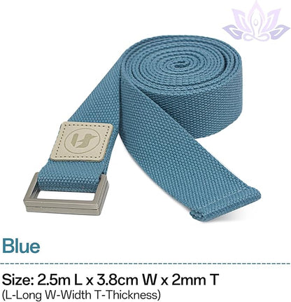 Yoga Straps 1.8M or 2.5M, Durable Cotton Yoga Straps for Stretching, Adjustable Yoga Belt Strap for Yoga, Dance, Gym Workouts