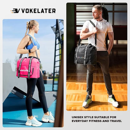 Sport Gym Bag for Women, Carry on Tote Personal Item Bag with Shoes Compartment, Travel Duffle Bag for Girl, Lightweight Overnight Luggage Bag for Travel, Airplanes, Sports - Black