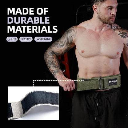 Durable Weight Lifting Belt, 4'' Wide Gym Belt for Bodybuilding, Powerlifting, Squats, Deadlift - Provides Lumbar Support & Stability for Men & Women
