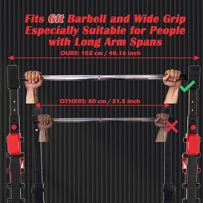 OPPSDECOR Professional Weight Bench Set with Barbell/Squat Rack, 900LBS Heavy Duty Bench Press Set with Leg Curl/Extension and Preacher Curl, Adjustable Full-Body Workout Bench for Home Gym Fitness