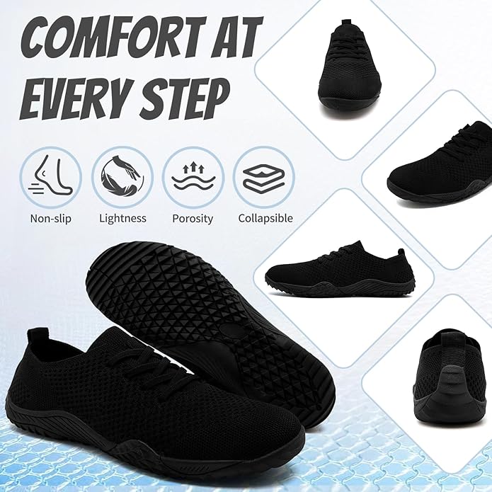 WCIDFY Barefoot Shoes Women Zero Drop Gym Walking Shoes Non Slip Minimalist Tennis Lightweight Breathable Yoga Sneakers