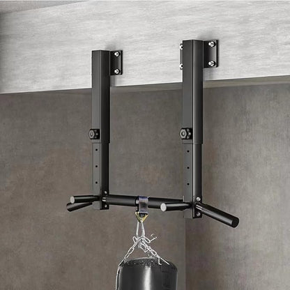 Wall Mount Pull Up Bar, Joist Beam Rafter Mount Pull-up Bar, Ceiling Mounted Chin Up Bar for Home Gym with Punching Bag Hanger