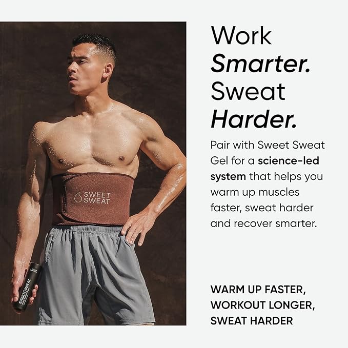 Sweet Sweat Waist Trimmer Toned Series - Premium Sweat Enhancing Fitness Belt for Women & Men - 5 Adjustable Sizes