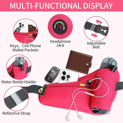 Hydration Belt,Running Water Bottle Belt for Women - Hydration Fanny Pack with Water Bottle Holder for Hiking, Walking, Gym | Lightweight Waist Pack for Running, Fitness, Marathon Essentials