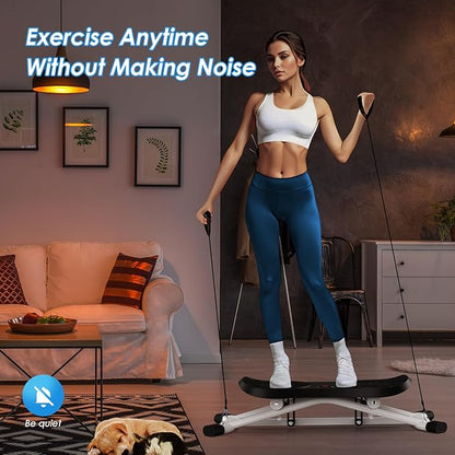 2025 New Ski Simulator Machine,Stridon Balance Board with Resistance Bands&LCD Monitor for Full Body, Noiseless Ski Exercise Machine for Skiing Beginners, Home Use