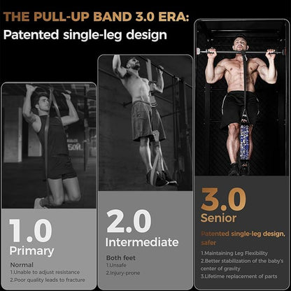 Innstar Pull Up Assistance Bands, Heavy Duty Resistance Band for Pull Up Assist, Adjustable Resistance 165-265lbs with Fabric Feet/Knee Rest, Pull Up Bands Assistance Bands
