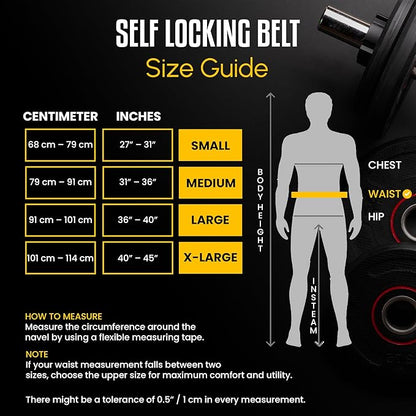 Body Reapers Weight Lifting Belt For Men & Women; Auto Lock Metal Buckle Deadlift Belt & Workout Belt For Men, Adjustable Gym Belt, Weightlifting Belt for Powerlifting, Squats, & Training