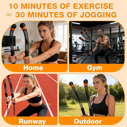 2 PCS Weighted Ropeless Battle Ropes,Portable Cordless Battle Ropes for Home Gym,Adjustable Resistance Portable Cordless Jump Rope Workout Equipmen,Exercise Rope for Strength Building, HIIT(Pink)