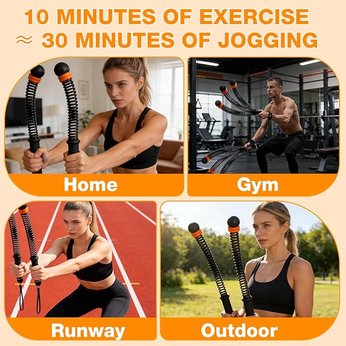 2 PCS Weighted Ropeless Battle Ropes,Portable Cordless Battle Ropes for Home Gym,Adjustable Resistance Portable Cordless Jump Rope Workout Equipmen,Exercise Rope for Strength Building, HIIT(GRAR)