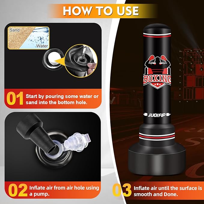 Upgraded Heavy Freestanding Punching Bag for Adults Teens, 70” Standing Punching Bag Kicking Bag Heavy Bag, Women Men Kickboxing Bags for Training MMA Fitness Home Gym