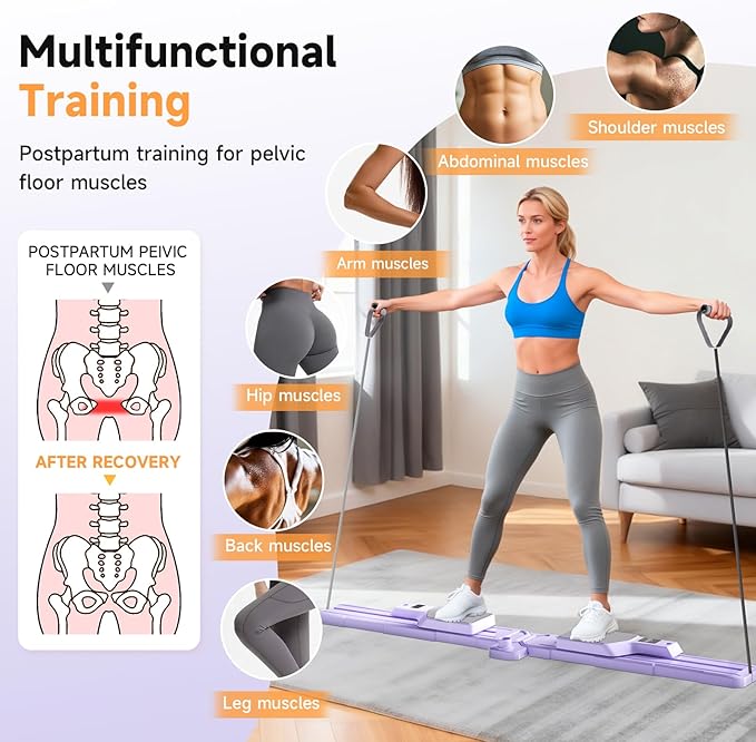 Foldable Ski Machine Exercise Equipment, Leg Exercise Machine, Multifunctional Pilates Board, Pilates Reformer Machine
