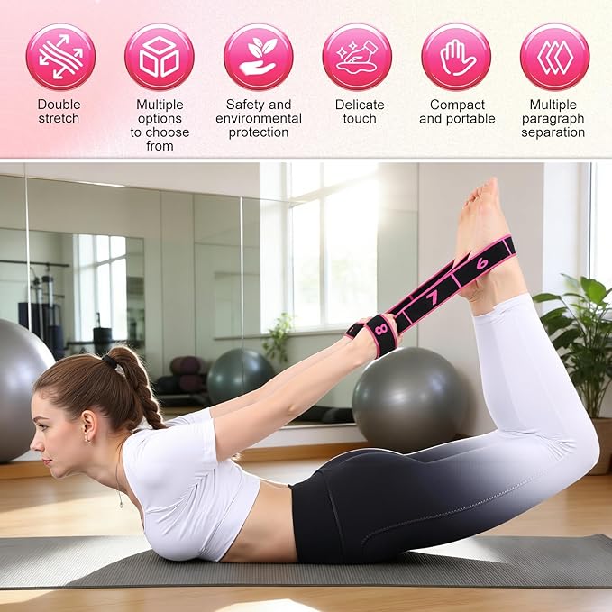 Resistance Bands, Figure 8 Exercise Bands for Women Men,25lb 8 Shaped Resistance Rubber Band for Arms, Back, Shoulder Stretch with Handles, Fullbody Yoga Pulling Rope