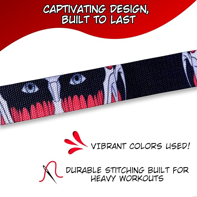 Anime Lifting Straps - Padded Wrist Straps for Weightlifting, Bodybuilding, Gym Workouts, Powerlifting, Deadlifts & Fitness (Soft Cotton 23.5 inch, 1 Pair)