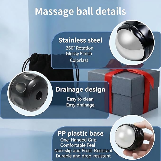 Massage Ice Roller Ball - Roller for Muscles Deep Tissue - Stays Cold for 6 Hours, Plantar Fasciitis Roller, Sports Fitness Relaxations Gift, Rapidly Relieve Muscle Pain and Tension