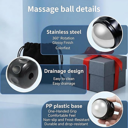 Massage Ice Roller Ball - Roller for Muscles Deep Tissue - Stays Cold for 6 Hours, Plantar Fasciitis Roller, Sports Fitness Relaxations Gift, Rapidly Relieve Muscle Pain and Tension