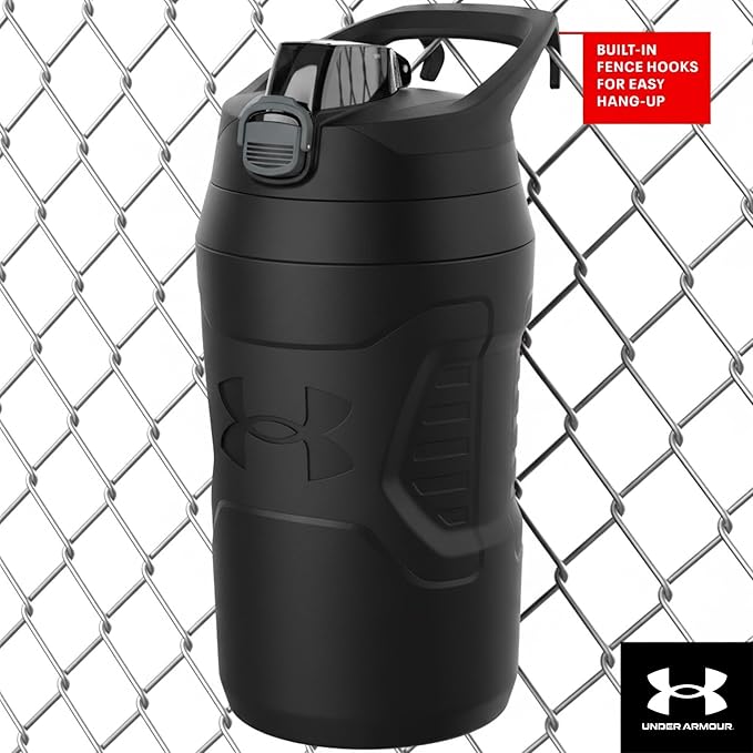 Under Armour 32 oz Insulated Water Bottles - Sports Water Jug with Fence Hook, Leak Resistant for Baseball, Football & More, 32 oz Insulated, Marine OD Green