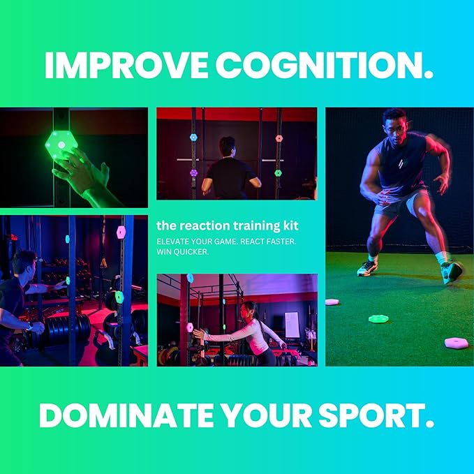 Sports Reaction Agility Lights Training Kit Improves Reaction Time & Agility for Athletes, Physical Therapists & Fitness Trainers Sports.