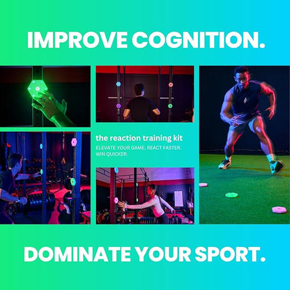 Sports Reaction Agility Lights Training Kit Improves Reaction Time & Agility for Athletes, Physical Therapists & Fitness Trainers Sports.