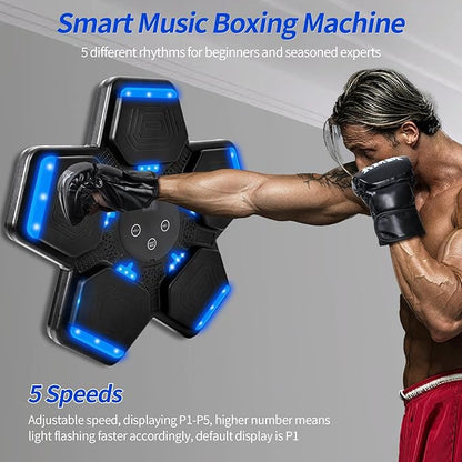 Music Boxing Machine for Adults and Kids, Smart Bluetooth Boxing Training Equipment with Gloves, Target Workout Equipment for for Home, Office