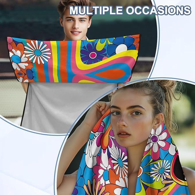 Bulopur Hippie Floral Frog Car Seat Towel Cover After Gym Workout Beach Swimming Boho Sweating Car Seat Cover Fits for Car SUV Sedan Truck Front Seats